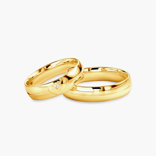 Obrączki ślubne: złote, okrągłe, 5 mm